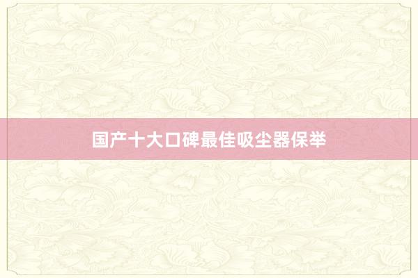 国产十大口碑最佳吸尘器保举