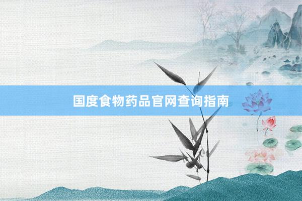 国度食物药品官网查询指南